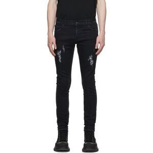 Marcelo Burlon Mens Slim Distressed Cross Jeans 31 x 32 Black - NWT $450